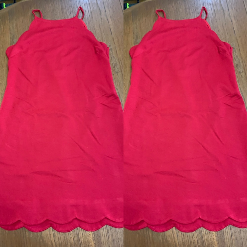 Red scalloped dress